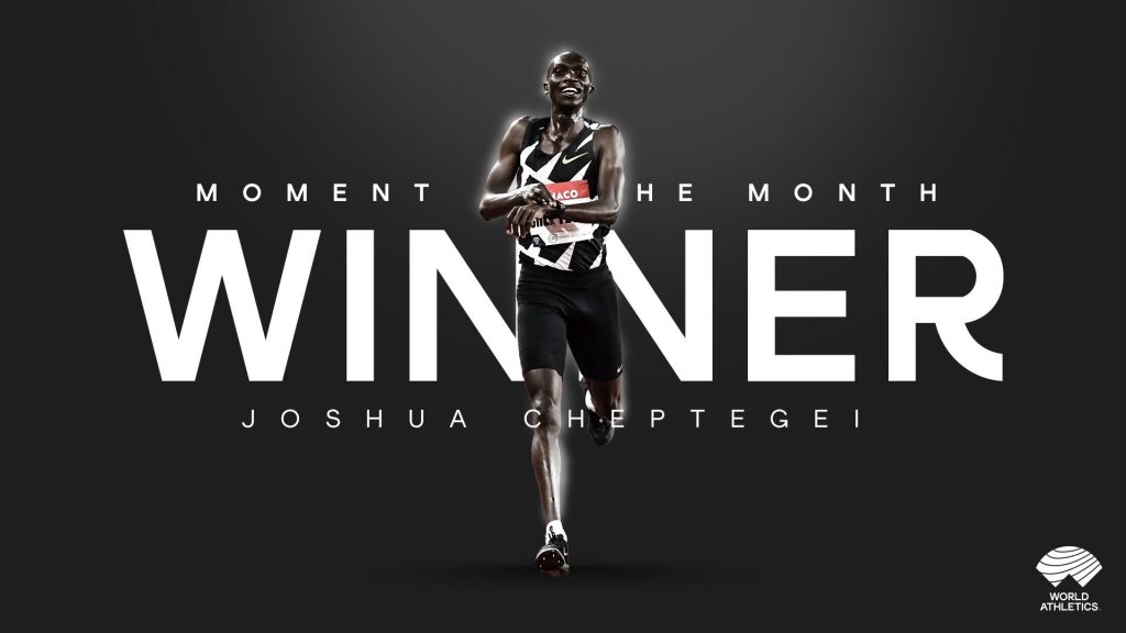 Joshua Cheptegi saatini durdururken
